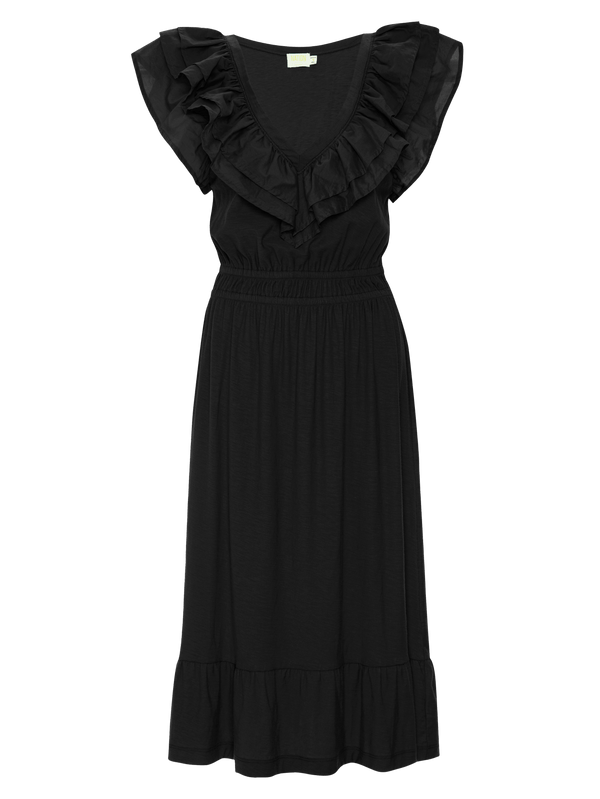 NATION LTD Aria Contrast Ruffle Midi Dress