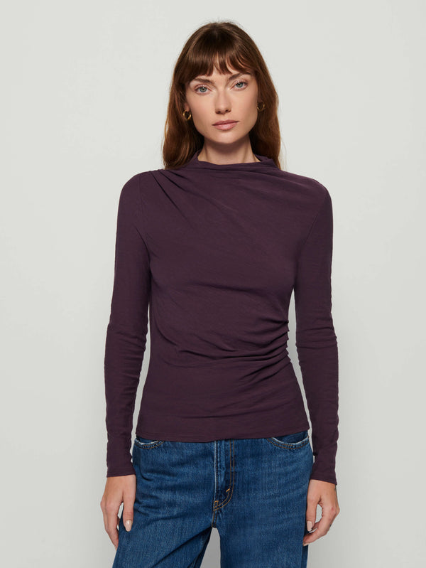 NATION LTD Charlotte Asymmetric Gathered Top