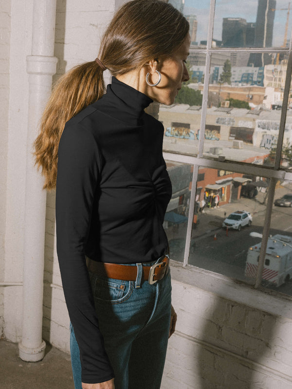 NATION LTD Eris Turtleneck With Shirring