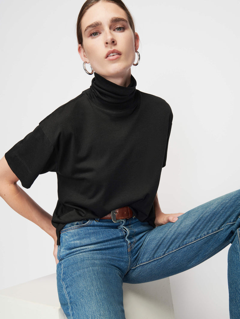 Fable Turtleneck Tee - Jet Black | NATION LTD