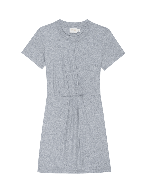 Fortuna Twisted T-Shirt Dress - Heather Grey | NATION LTD