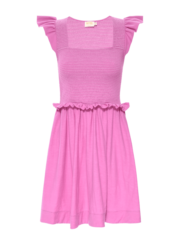 NATION LTD Ginger Smocked Mini Dress