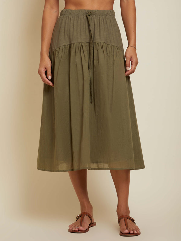 NATION LTD Helena Combo Midi Skirt