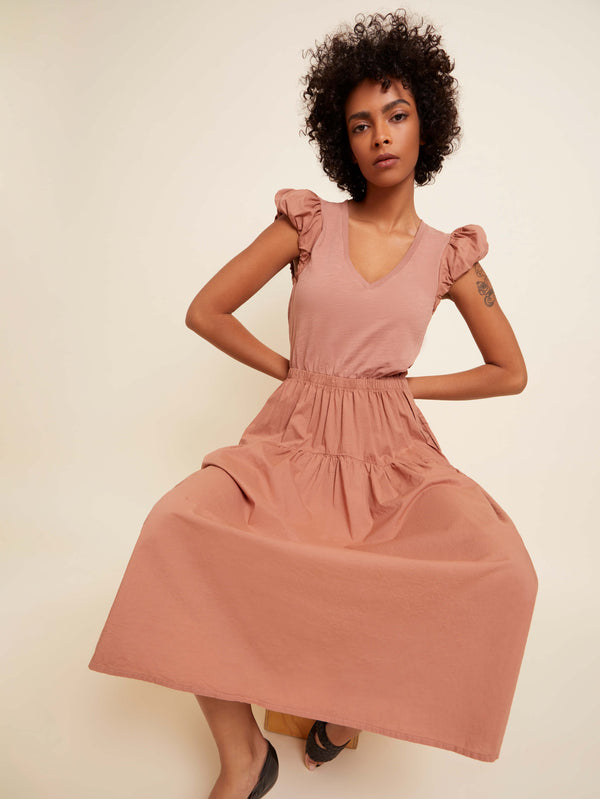 Bubble sleeve midi dress best sale