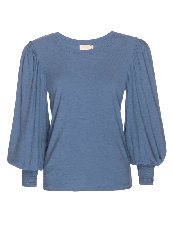 NATION LTD Loren Smocked Peasant Tee