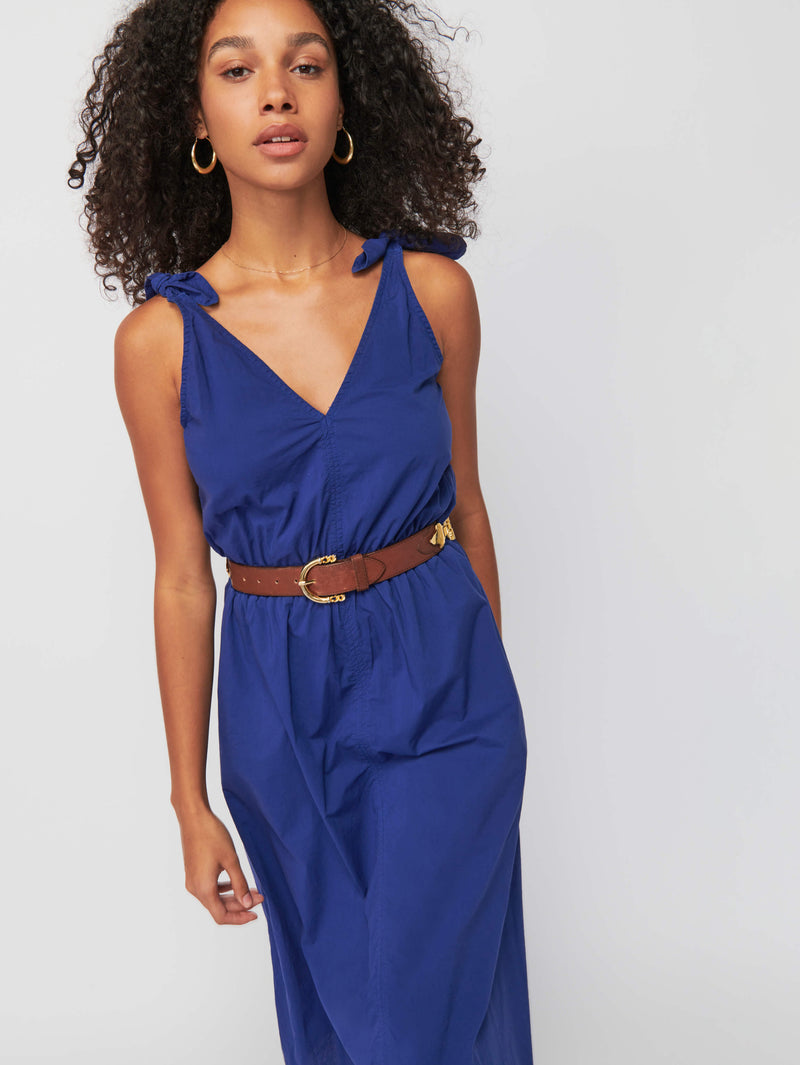 Marcela Tie Strap Midi Dress - Cobalt | NATION LTD