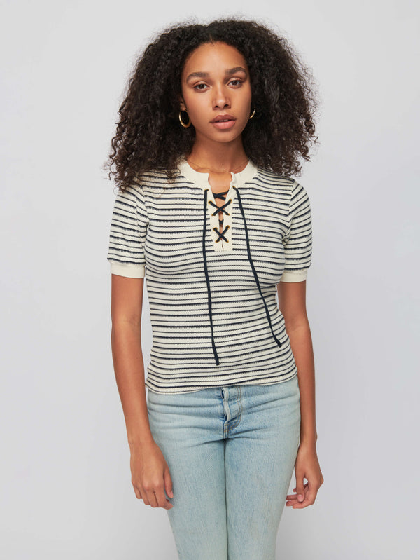 NATION LTD Reeve Lace Up Tee 