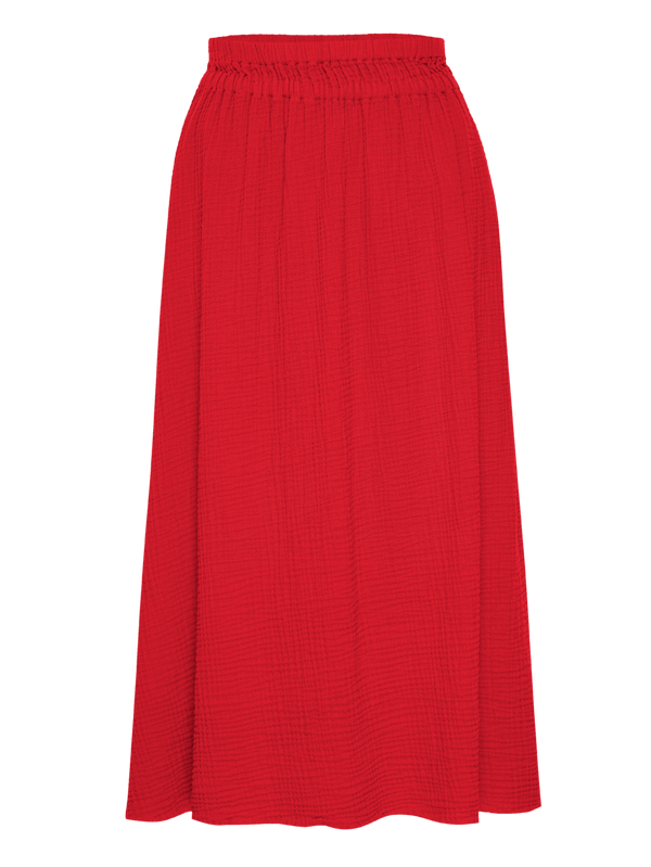 NATION LTD Safa Frayed Hem A Line Midi Skirt