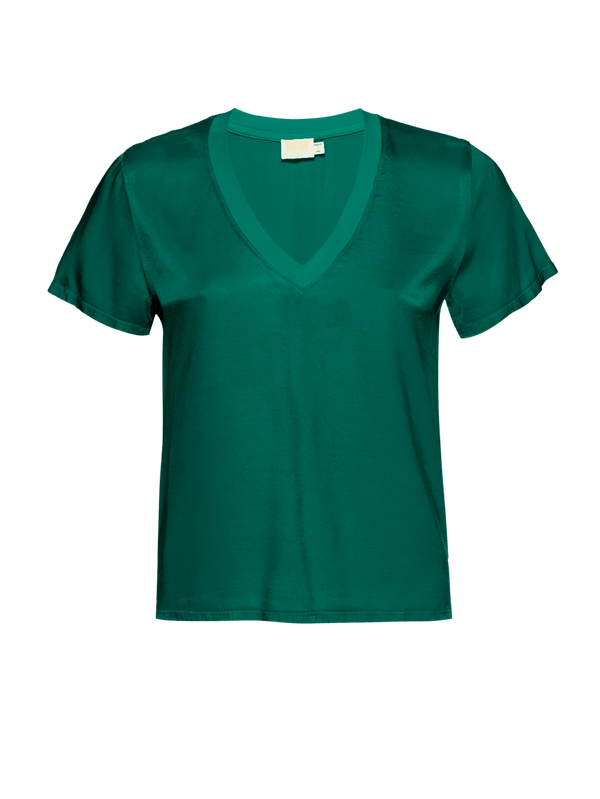 NATION LTD June Satin V Neck Top