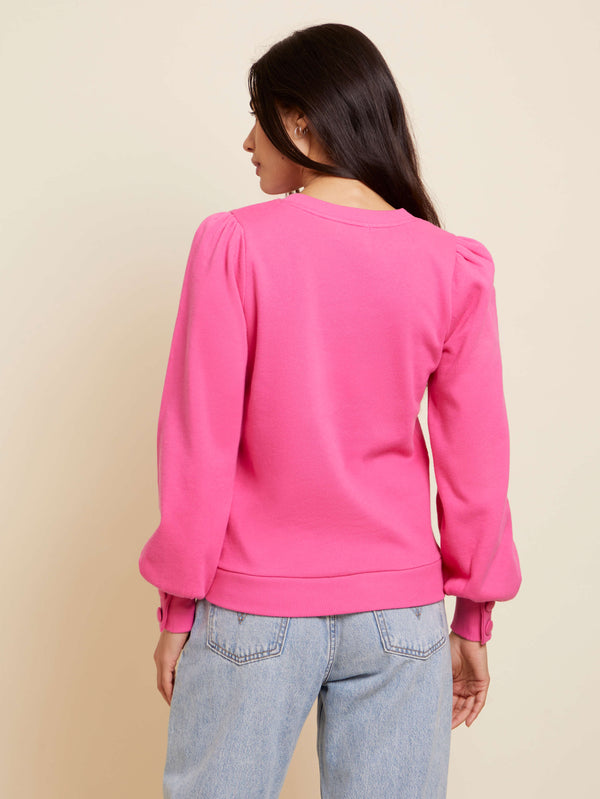 NATION LTD Sunny Sweatshirt W/ Covered Buttons