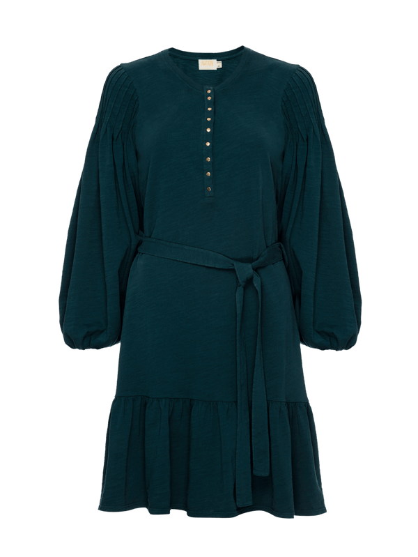 NATION LTD Talli Puff Sleeve Tiered Mini Dress