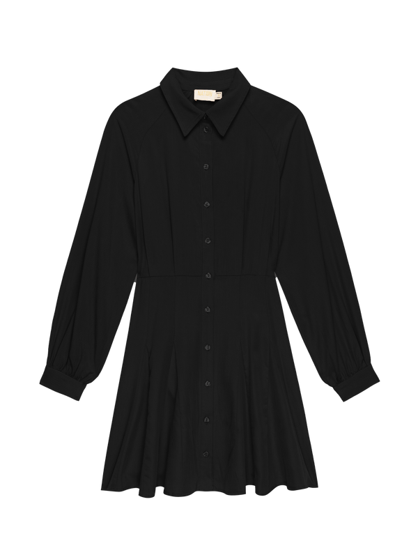 Tanya Button Up Mini Dress - Black | NATION LTD