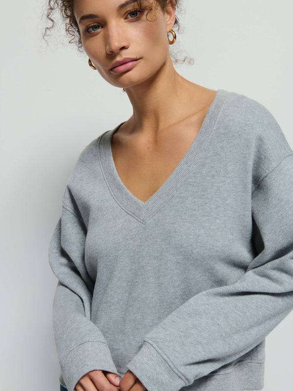 Grey v neck sweatshirt best sale