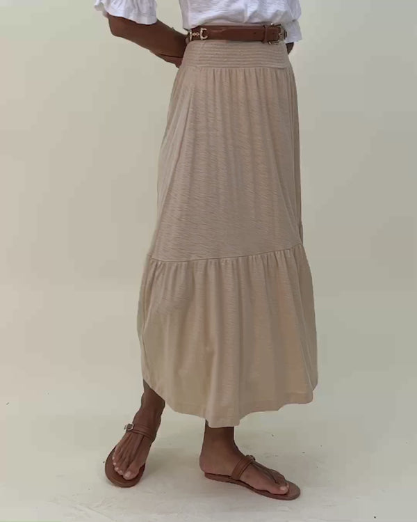 NATION LTD Yasmine Ruched Midi Skirt