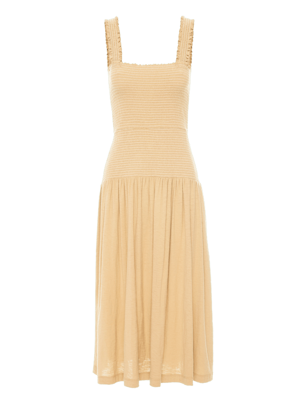 NATION LTD Gaby Ruffle Sleeve Drop Waist Midi Dress