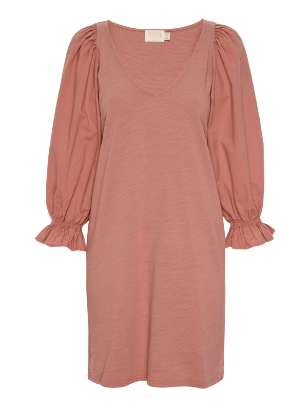 NATION LTD Oralia Puff Sleeve V Neck Mini Dress