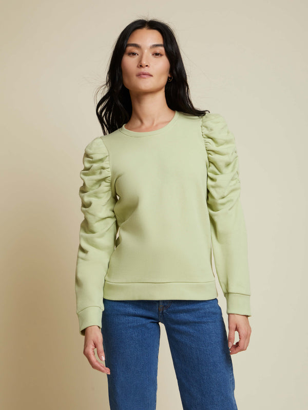 NATION LTD Perla Ruched Sleeved Sweatshirt
