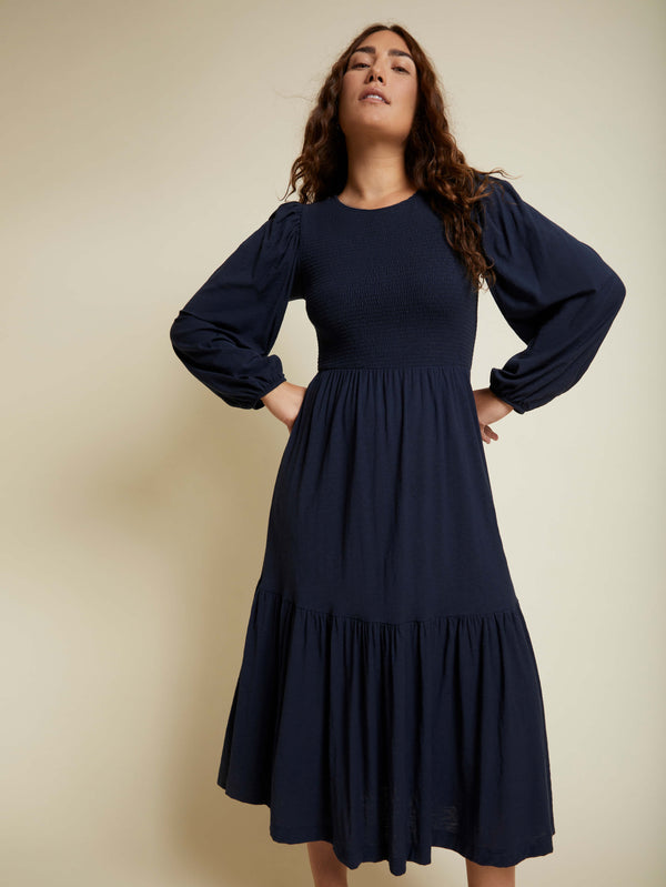 NATION LTD Willow Puff Sleeve Tiered Peasant Dress