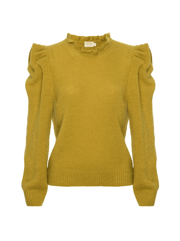 NATION LTD Ysabella Ruffle Neck Baby Alpaca Sweater